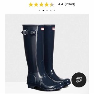 Original Tall Gloss Rain Boots: Navy. Never worn
